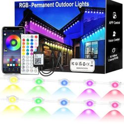 100FT Permanent Outdoor Lights, RGB LED Eaves Lights with APP/Remote Control