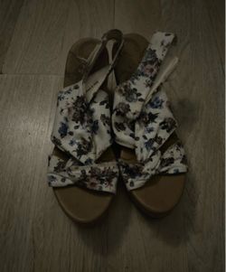 Floral Fabric Strap Sandals