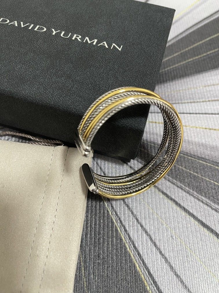 David Yurman Silver Chain 18k Gold Bracelet