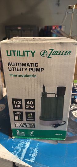 Zoeller 1/3 HP Thermoplastic Automatic Submersible Utility Pump