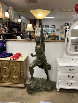 Life Size Greek Prometheus Statue Lamp