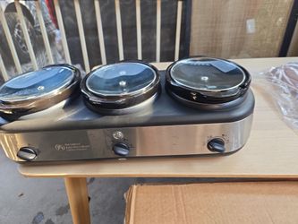 Triple Slow Cooker Buffet Server General Electric work good