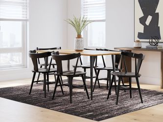 Gretlynn Black Dining Table and 6 Chairs