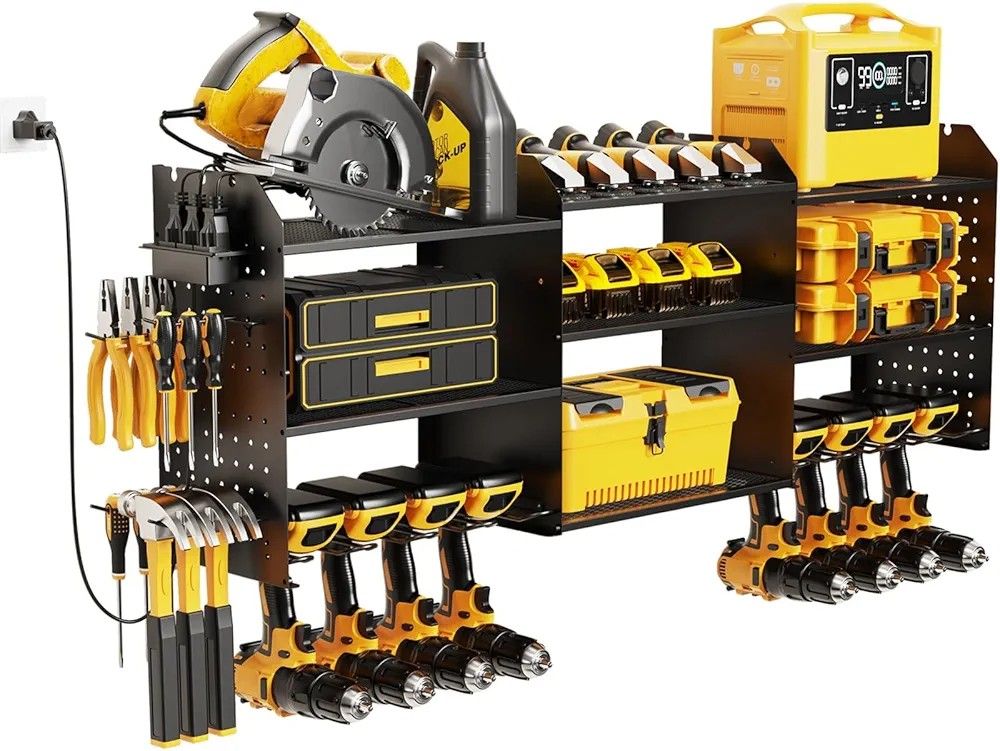 Power Tool Organizer with Charging Station Wall Mount, 3 Layer Expanded Heavy Duty