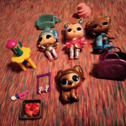 3 Lol Dolls And Accessories  And Clubhouse 