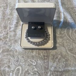 Sterling Silver Bracelet And Earrings 