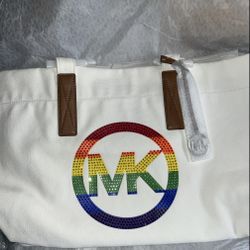 Michael kors Rainbow Optic White Tote Bag Large