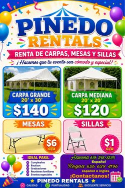 Canopies tables chairs