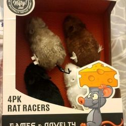 Brand New 4 Pack Wind Up Mouse Racing Mini Jumping Rat Plush Mice