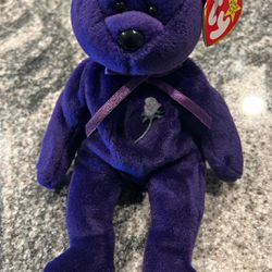 Ty Princess Diana Original Beanie Baby w/ Tag Protector And Cursive Script