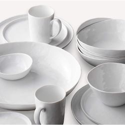 White Porcelain Plates & Bowls + Kitchen Cookware + Knifes + Knife Sharpener and more