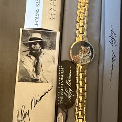 Vintage Bulova LeRoy Neiman Caspian Tiger Artist Watch Swiss MvtBox Tags FullSet