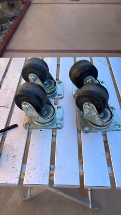 4 Pack 3x2 heavy Duty All Metal Swivel Plate Caster Wheels No Brake