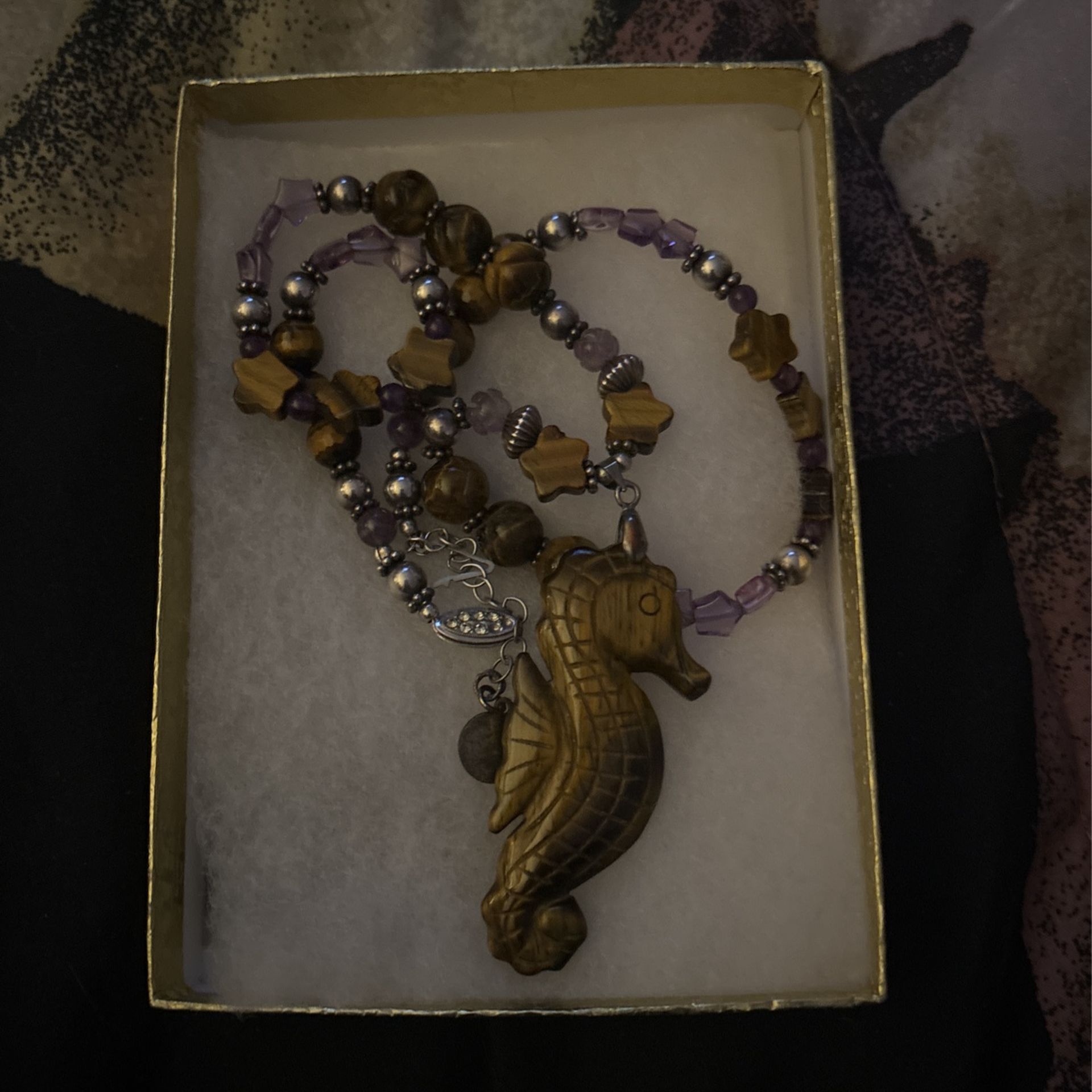 Tiger’s Eye Seahorse Necklace