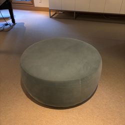 Large Round Velvet Ottoman / Coffee Table – Modern – 35”
