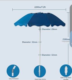 7.2FT beach/patio Umbrella