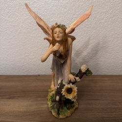 11” Romantic Fairy Figurine   (Hand-Painted, Sunflower Design)