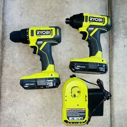RYOBI ONE+ 18V 2-Tool Combo Kit with Drill/Driver, Impact Driver 2-Batteries & Charger New