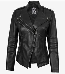 2XL, Women's  Leather Biker Style Jacket