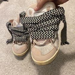 lanvins light pink with black and white laces