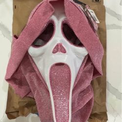 Pink Ghost Face Mask 