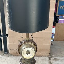 Vintage Nautical Clock Barometer Brass Lamp