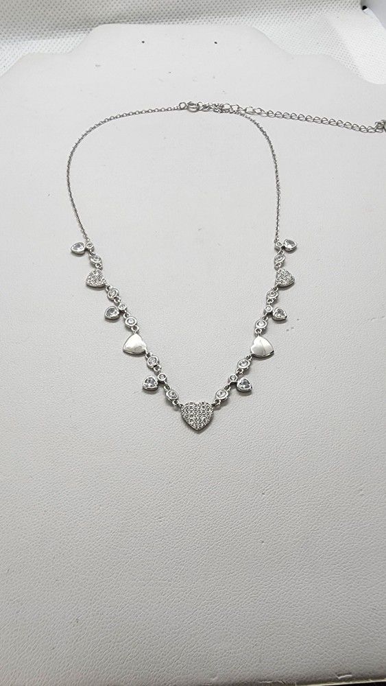 Brand New Sterling Silver 925 Multi Hearts Necklace 