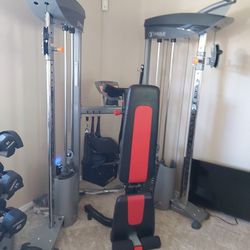 Home Gym  / Torque F2 Cable Machine With Bowflex 5.1 Weight Bench 