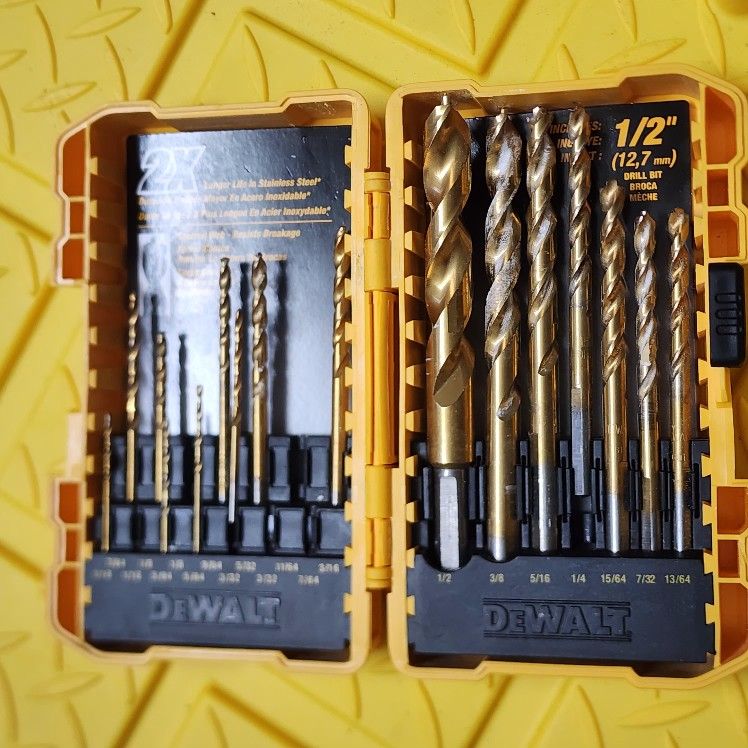 DEWALT DW1341 14-Piece Titanium Nitride Coated Drill Bit Set NEW
