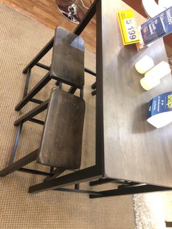 Dining table with bench