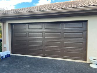 New Dark Brown Garage Door 16x7 + FREE Install (Short / Long Panel)