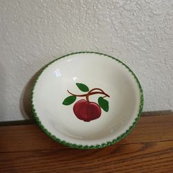 BOWL WITH A CRAB APPLE  AND SCALLOPED EDGE 