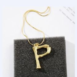 Goldtone Letter 'P' Pendant Necklace