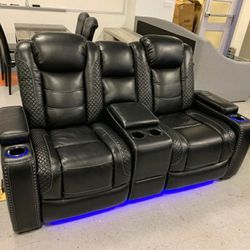 Party Time Power Reclining Loveseat with Console