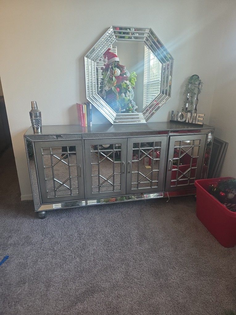 Silver Mirror Cabinet