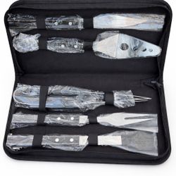NEW  BBQ Grill Tool Set Set in Zippered Carry Case