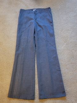 GAP Women's Low Rise Wool Blend Trouser with Rhinestone Detail, Size 2R, Gray