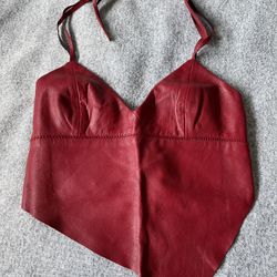 Women’s Genuine Leather Halter Top. Size 2