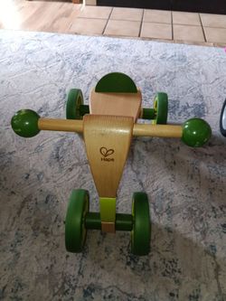 Hape Scoot Around Toddler Children's Wooden Active Ride On Balance Bike Scooter
