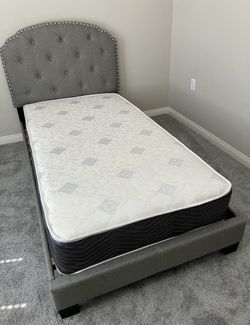 Twin Size Bed Frame With Mattress 