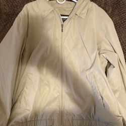 Tan Warm Coat Size XL With Hidden Pockets 