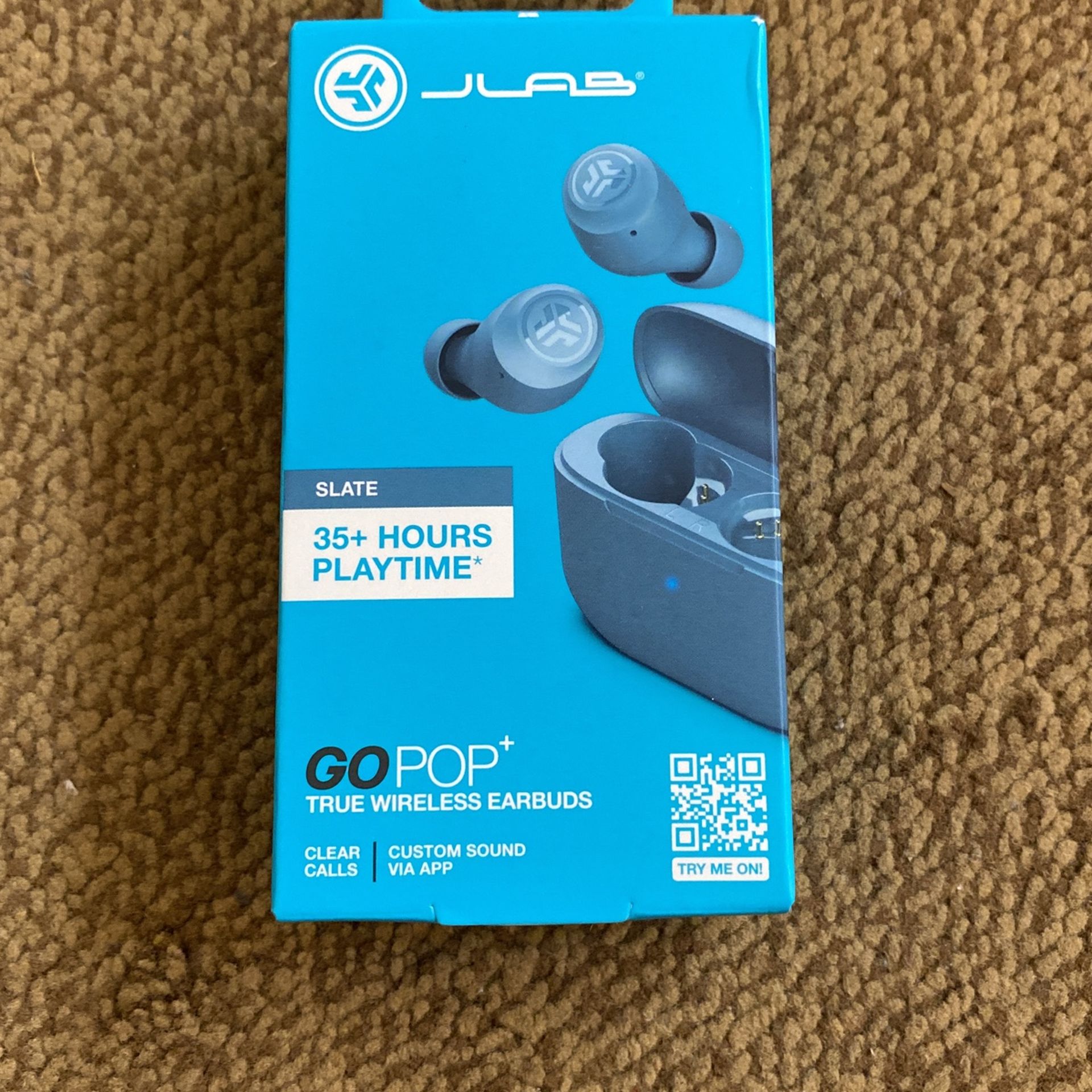 JLab GoPop True Wireless Earbuds 35+ Hours Playtime Slate or Black 2 For $38