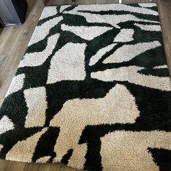 Rug - Balta Alonzo Modern Abstract Shag Rug - 5x7 Green/Cream