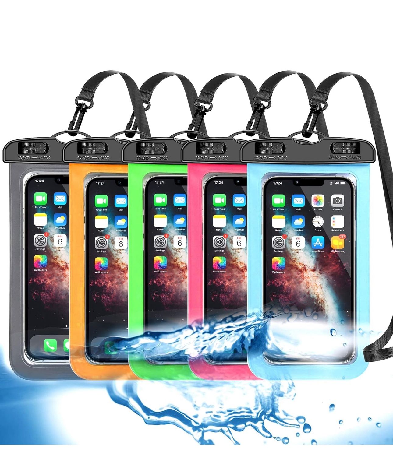 5 Pack Universal Waterproof Phone Pouch