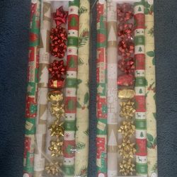 Merry Christmas, Thanksgiving, Wrap Papers, Ribbons and Bows set