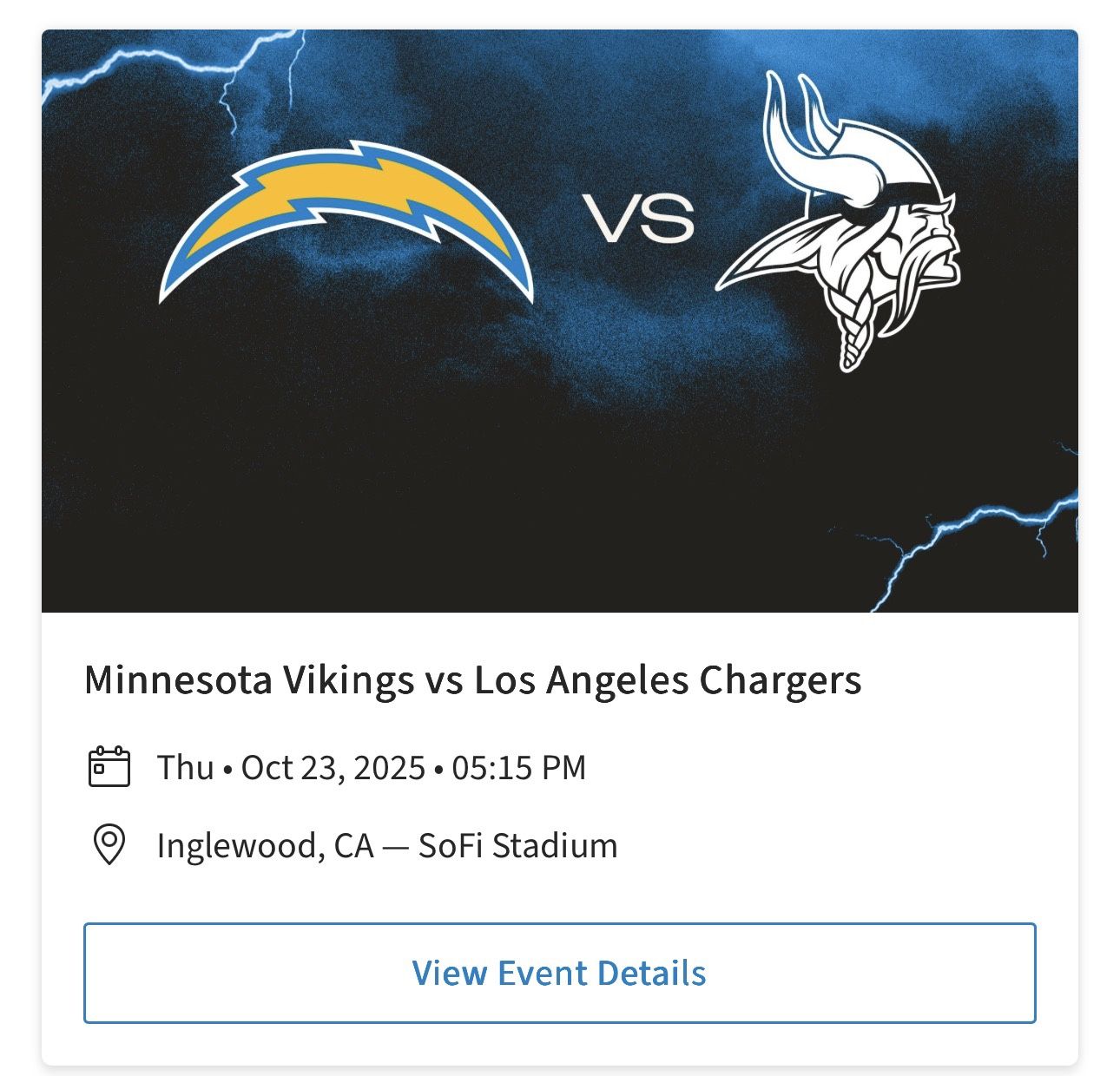 Minnesota Vikings Vs Los Angeles Chargers Section 306
