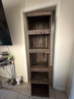 Grey 5 shelf Book shelf wood grey wood