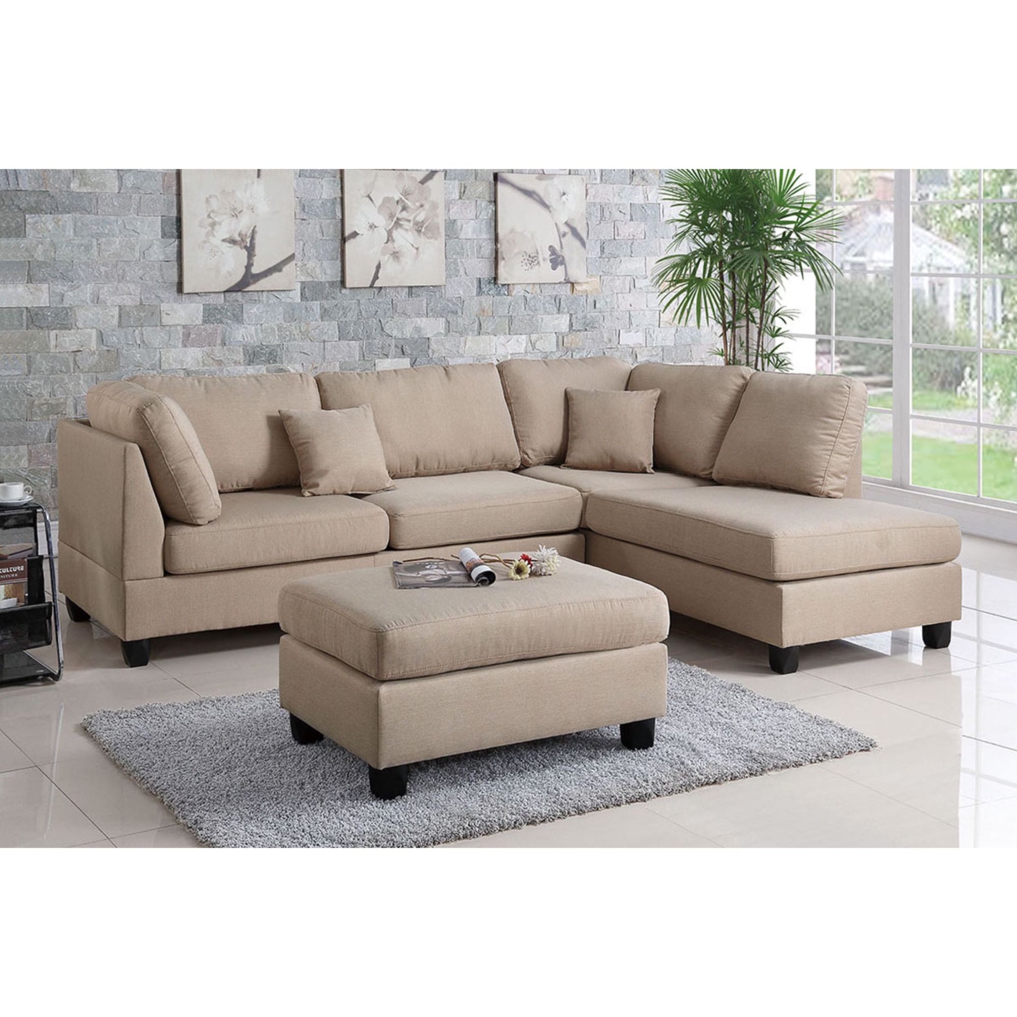 Sand Sectional Sofa + Ottoman (F7605)