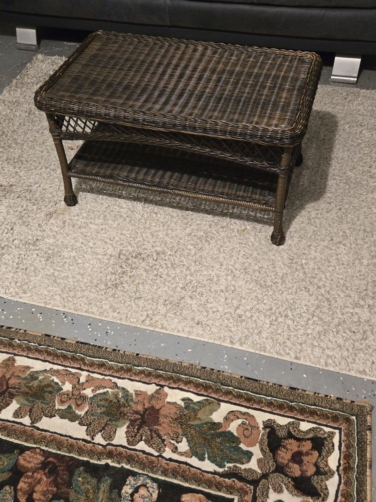 Brown Wicker Coffee Table