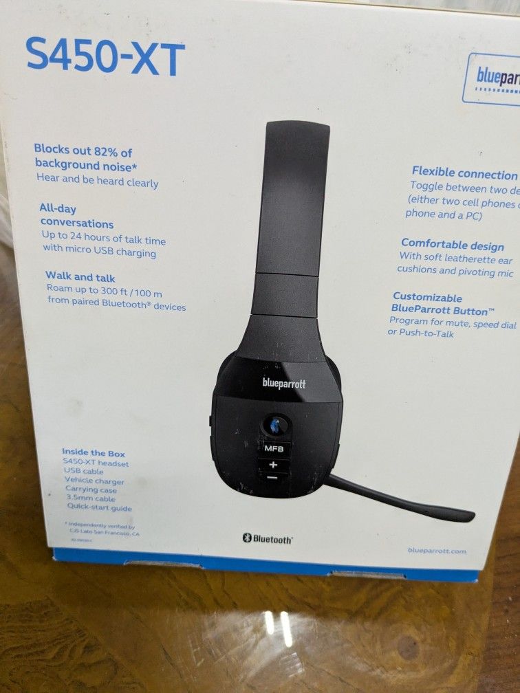 BlueParrott S450-XT Voice-Controlled Bluetooth Headset – Industry Leading Sound with Long Wireless Range, Extreme Comfort and Up to 24 Hours of Talk T